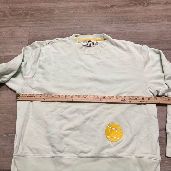 Tory Burch Sport Little Grumps Green Sweatshirt Tennis Ball Patch Size Large - Picture 4 of 7